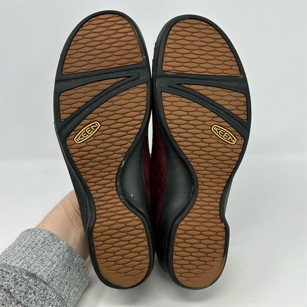 KEEN Women's Red Leather Slip-On Clog Loafers Size 10 Casual Comfort - Picture 10 of 15